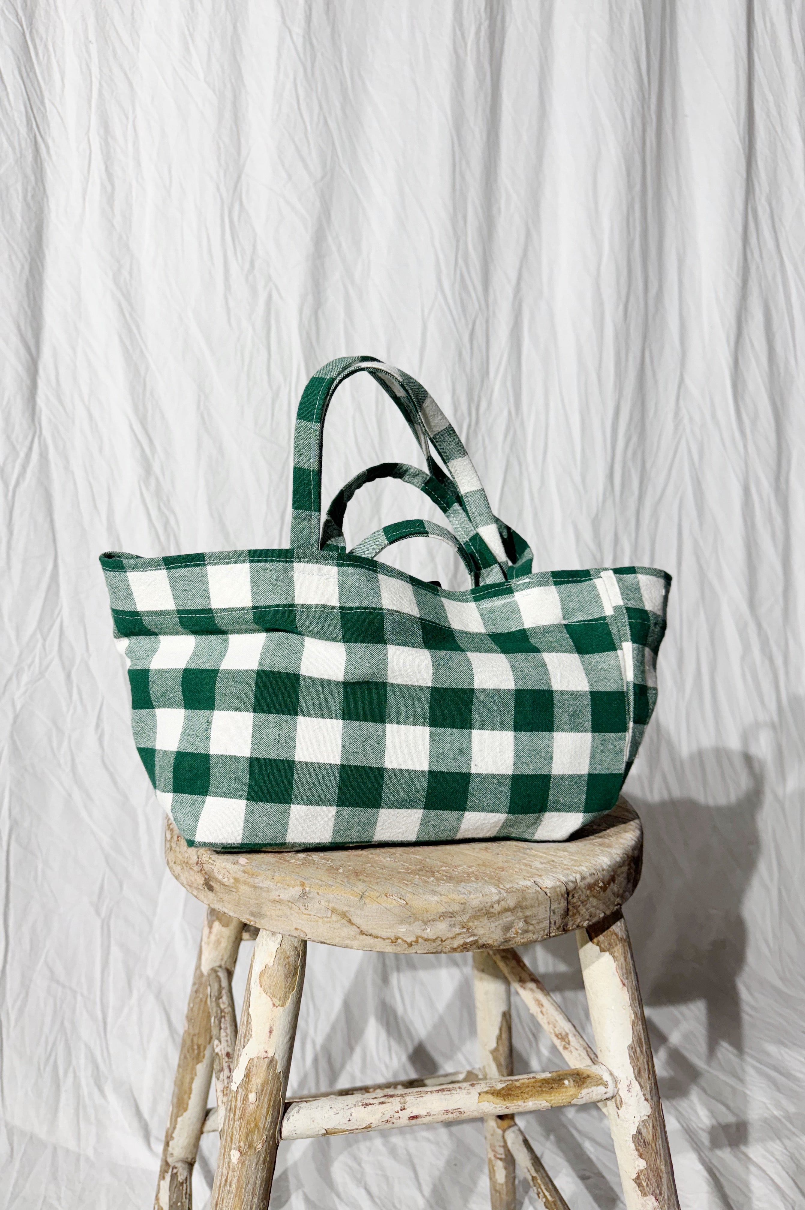 みー　チェック柄バッグ Mini Bag #7, Green Gingham – Maya Meyer