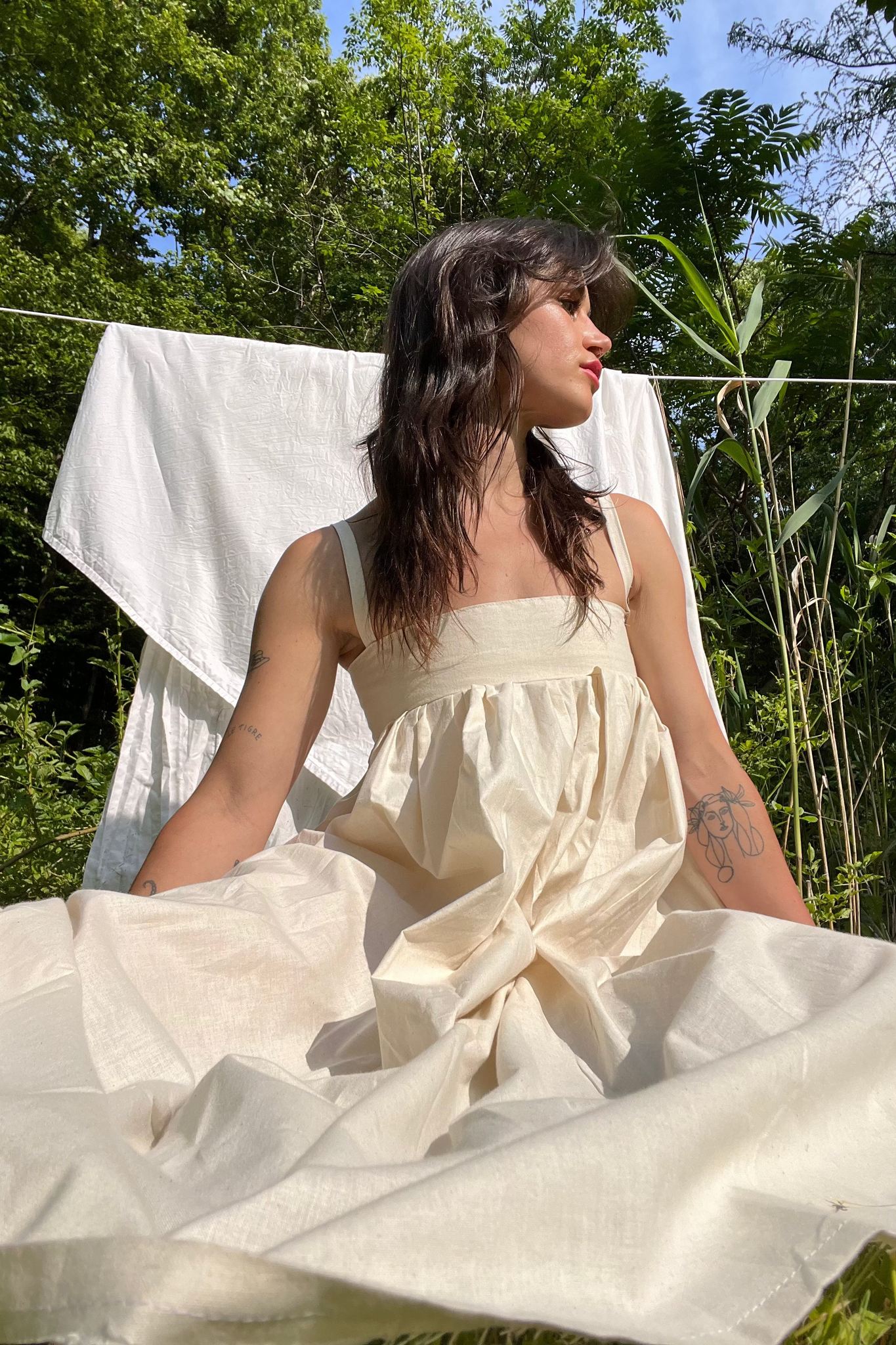 empire dress white Chrissy The Emilia Ruched Empire Maxi Dress in ivory captures pure romance Plus Size - Maxi Mesh