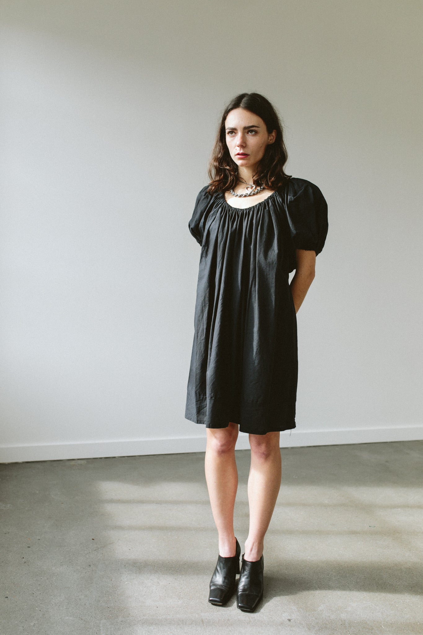 Peasant Mini Dress 2 / Black